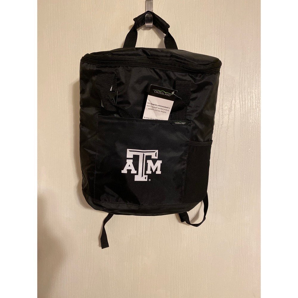 Crossland Texas A&M Cooler Backpack Black Insulated Bag with Bottle Opener